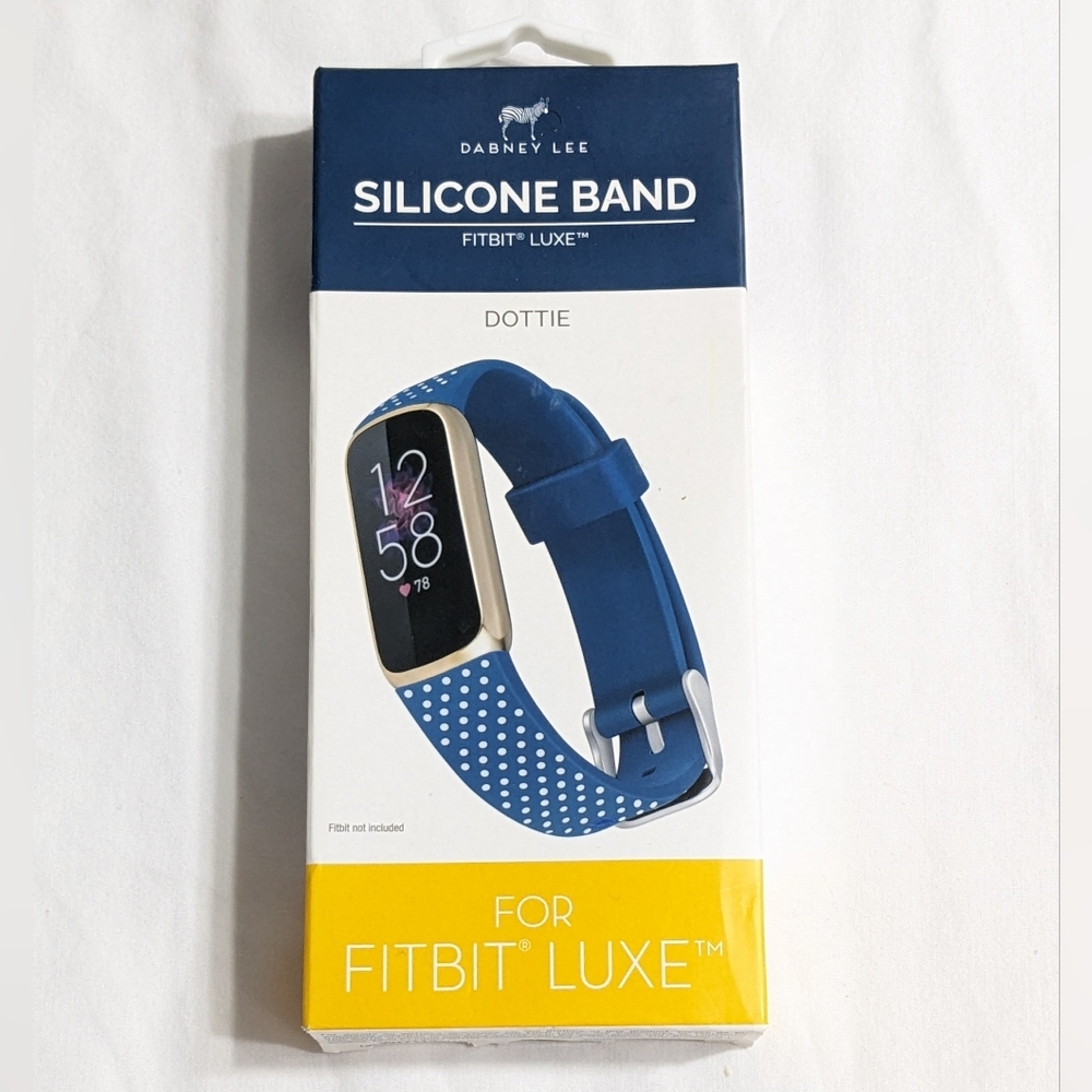 Dabney Lee Blue & White Dottie Silicone Watch Band for Fitbit Luxe, NEW